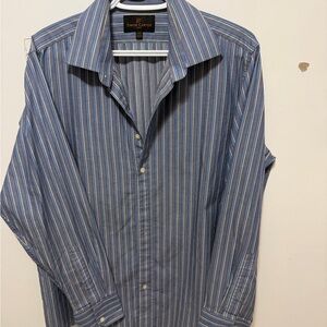 Blue Multi-Stripe Men's Dress Shirt